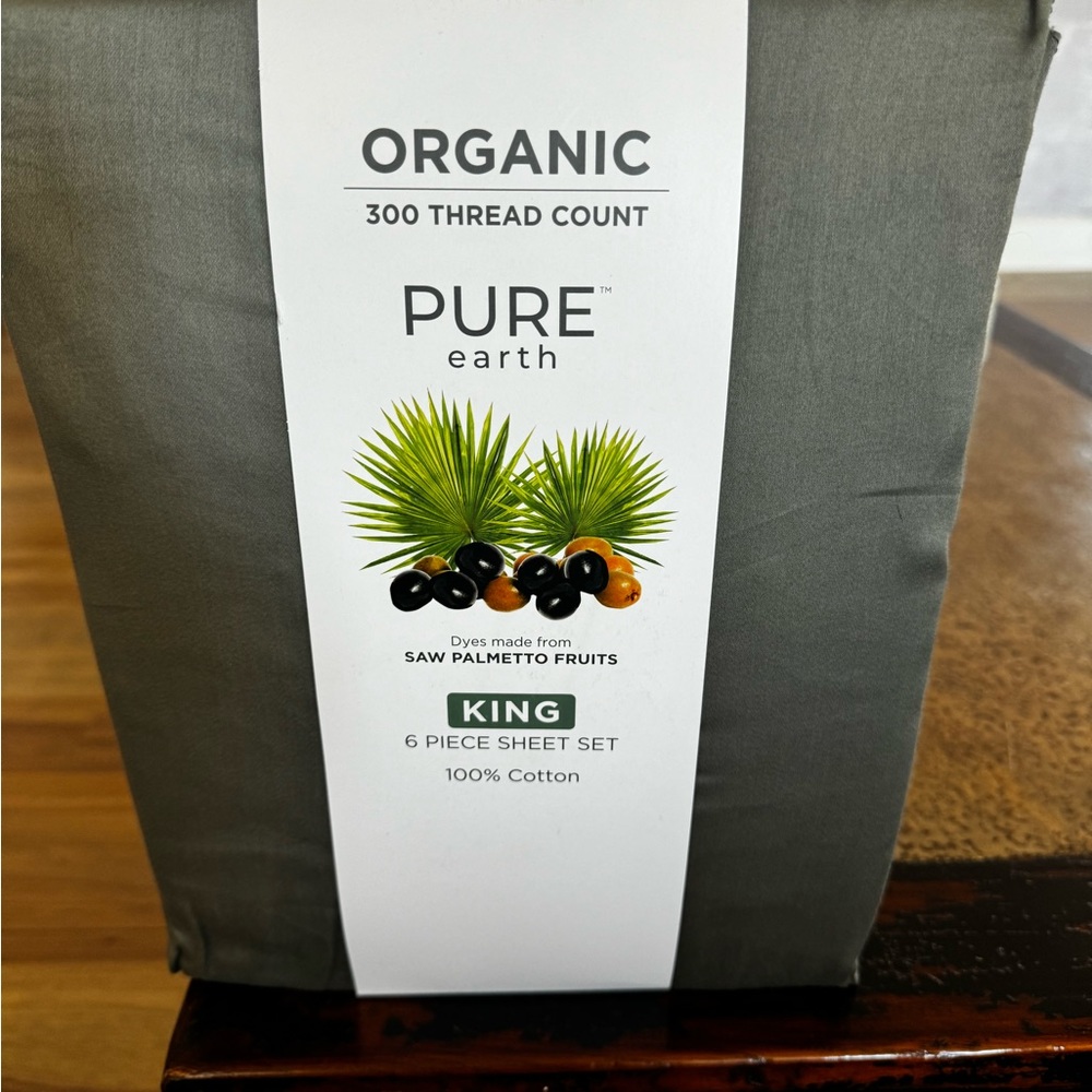 Brand New- King- Gray Pure Earth Sheets